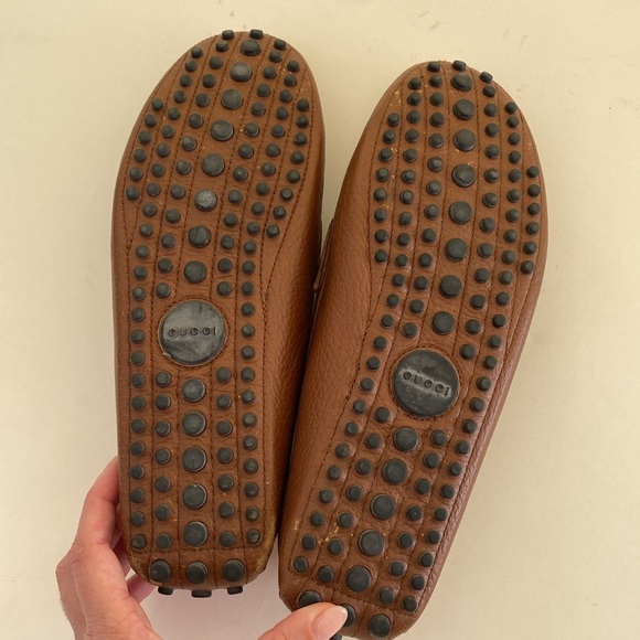 Gucci Bamboo Leather Driver Loafers Size 39 - Picture 6 of 7